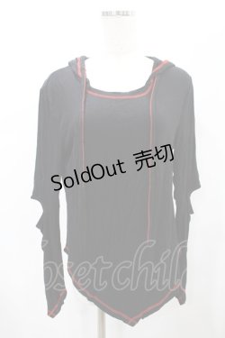 画像1: KILL STAR / AVATAR HOOD TOP M ブラック H-25-01-02-2040-SL-TO-KB-ZH