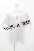 EATME / レースアップスリーブグラフィックTシャツ Free ピンク H-25-01-03-1054-LO-TS-NS-ZH