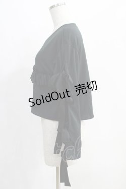画像2: microcosm / リボンプルオーバー Free ブラック H-25-01-03-051-GO-TO-NS-ZH