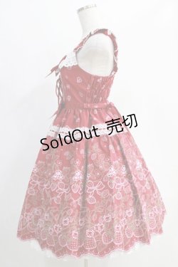 画像2: BABY,THE STARS SHINE BRIGHT / くみゃちゃんのStrawberry Garden刺繍ジャンパースカートII Free エンジ H-25-01-04-005-BA-OP-NS-ZH