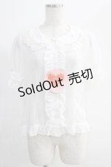BABY,THE STARS SHINE BRIGHT / お花レースの半袖シフォンブラウス Free オフ H-25-01-05-1051-BA-BL-NS-ZH