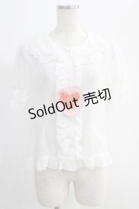 BABY,THE STARS SHINE BRIGHT / お花レースの半袖シフォンブラウス Free オフ H-25-01-05-1051-BA-BL-NS-ZH