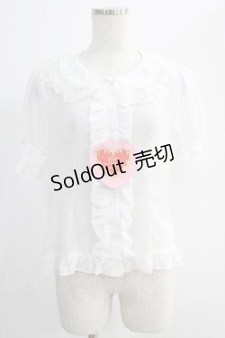 画像1: BABY,THE STARS SHINE BRIGHT / お花レースの半袖シフォンブラウス Free オフ H-25-01-05-1051-BA-BL-NS-ZH