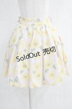 画像1: Ank Rouge / ひまわり柄スカート M ピンク H-25-01-05-1071-CA-SK-NS-ZH