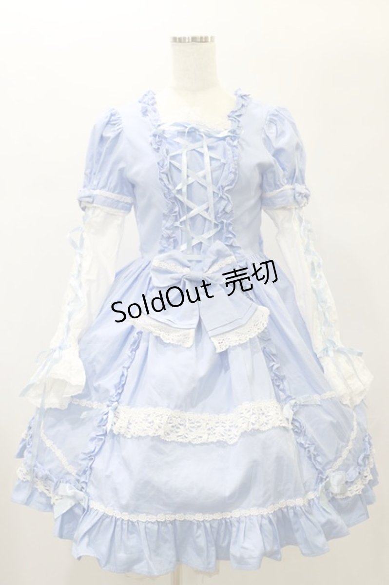 画像1: Angelic Pretty / クラシックローズワンピース Free サックス H-25-01-07-053-AP-OP-NS-ZH (1)