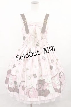 画像1: Angelic Pretty / Travelくまちゃんベルトジャンパースカート Free ピンク H-25-01-07-1006-AP-OP-NS-ZH