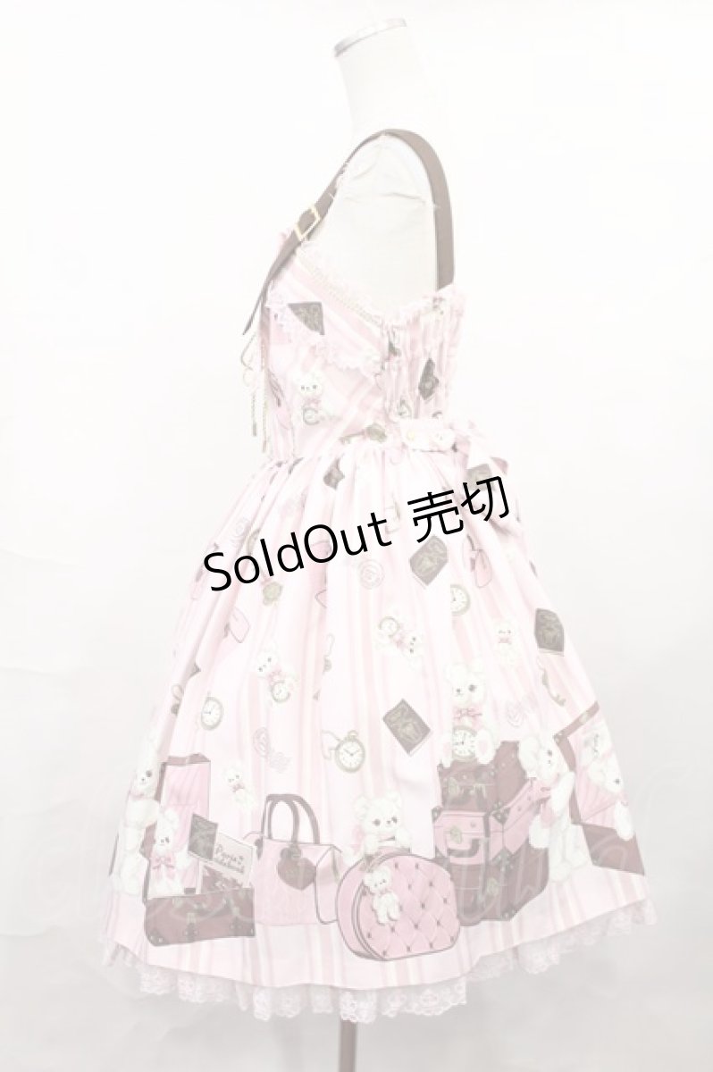 画像2: Angelic Pretty / Travelくまちゃんベルトジャンパースカート Free ピンク H-25-01-07-1006-AP-OP-NS-ZH (2)
