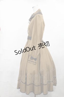 画像2: Innocent World / ストライプサーキュラーフレアーワンピース M ダークハニー×ショコラ/Dark Honey×Chocolat H-25-01-07-1012-IW-OP-NS-ZH