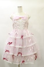 画像1: BABY,THE STARS SHINE BRIGHT / Eternal Ribbon Featheryジャンパースカート Free ピンク H-25-01-07-045-BA-OP-NS-ZH (1)