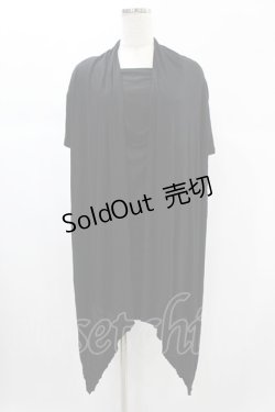 画像1: CIVARIZE / ドレープ半袖カットソー 44 黒 H-25-01-08-1035-GO-TO-KB-ZT414