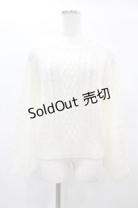 Ank Rouge / ラメニットプルオーバー M オフ H-25-01-09-1057-CA-TO-NS-ZH