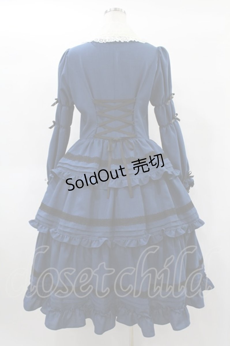 画像2: Innocent World / 大人になったアリスドレス L ブルー×クロ/Blue×Black H-25-01-09-1030-IW-OP-NS-ZH (2)