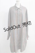 MILKBOY / LONG SHIRTS  グレー×オレンジチェック H-25-01-10-028-MB-BL-KB-ZH