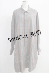 MILKBOY / LONG SHIRTS  グレー×オレンジチェック H-25-01-10-028-MB-BL-KB-ZH