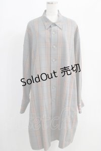 MILKBOY / LONG SHIRTS  グレー×オレンジチェック H-25-01-10-028-MB-BL-KB-ZH