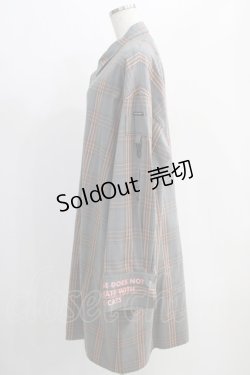 画像2: MILKBOY / LONG SHIRTS  グレー×オレンジチェック H-25-01-10-028-MB-BL-KB-ZH
