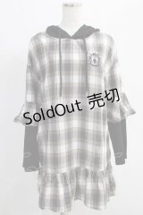NieR Clothing / チェック切替パーカー F グレー H-25-01-10-036-PU-TO-KB-ZH