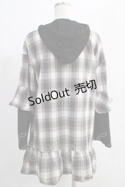 画像3: NieR Clothing / チェック切替パーカー F グレー H-25-01-10-036-PU-TO-KB-ZH