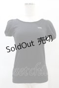 MILK / ロゴ刺繍パフカットソー  黒 H-25-01-10-1050-ML-TO-KB-ZT016