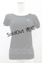 MILK / ロゴ刺繍パフカットソー  黒 H-25-01-10-1050-ML-TO-KB-ZT016