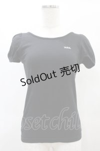 MILK / ロゴ刺繍パフカットソー  黒 H-25-01-10-1050-ML-TO-KB-ZT016