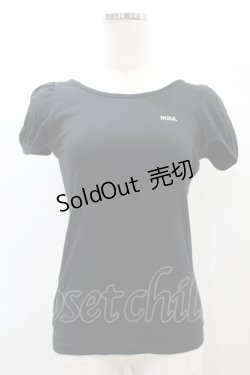 画像1: MILK / ロゴ刺繍パフカットソー  黒 H-25-01-10-1050-ML-TO-KB-ZT016
