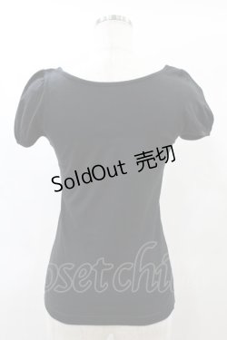 画像2: MILK / ロゴ刺繍パフカットソー  黒 H-25-01-10-1050-ML-TO-KB-ZT016