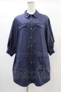 Jane Marple Dans Le Salon / Flight-sleeve shirt dress M ライトネイビー H-25-01-10-1008-JM-OP-KB-ZT027