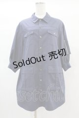 Jane Marple Dans Le Salon / Flight-sleeve shirt dress M ライトネイビー H-25-06-15-1009-JM-OP-KB-ZH
