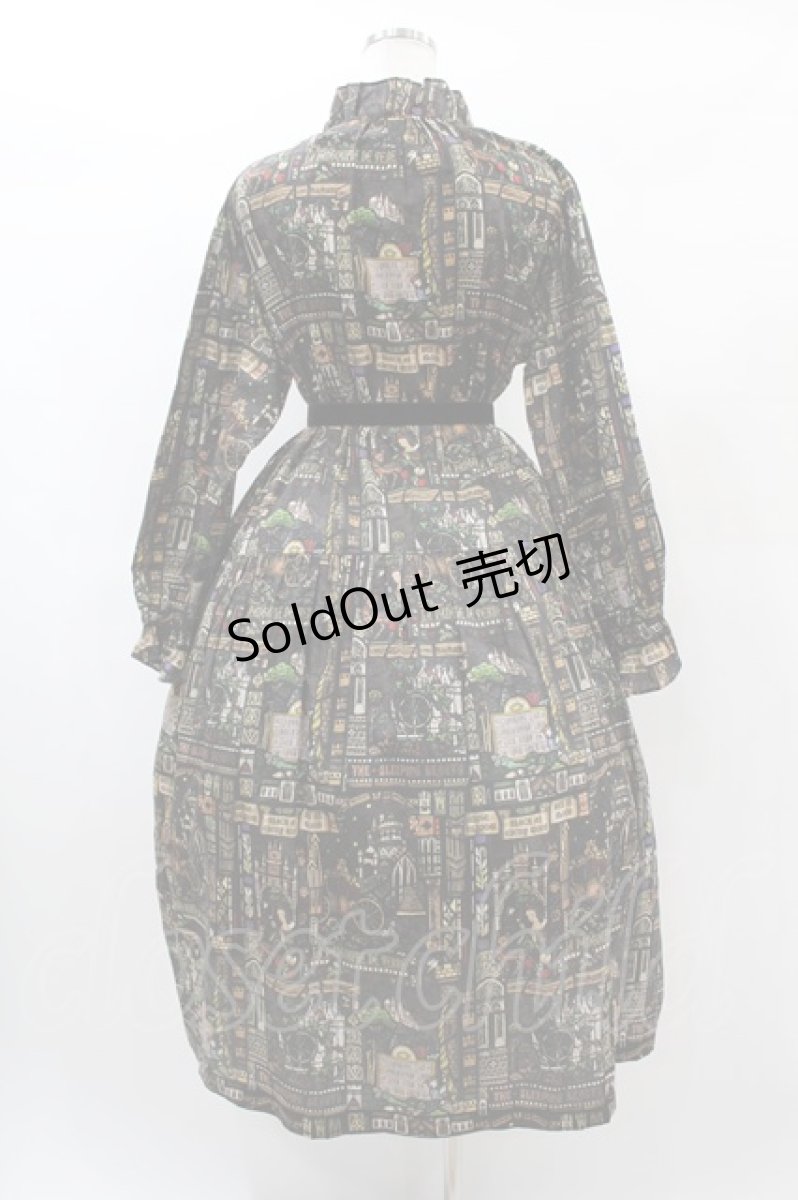 画像2: Jane Marple / Grimm stained glassギャザードレス M ブラック H-25-01-10-1013-JM-OP-KB-ZH (2)