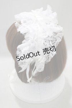 画像2: MARBLE / レースリボンヘッドドレス  白 H-25-01-10-076-GO-AC-KB-ZH