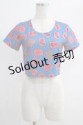 galaxxxy / 雀牌プリントTee  青 H-25-01-11-015-PU-TO-KB-ZT027