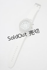 NieR Clothing / 光るクリスタルシリコンウォッチ  ホワイト H-25-01-11-024-PU-ZA-KB-ZH