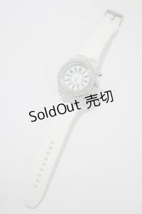 NieR Clothing / 光るクリスタルシリコンウォッチ  ホワイト H-25-01-11-024-PU-ZA-KB-ZH