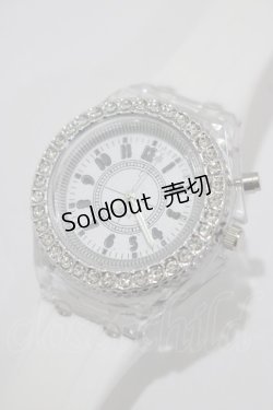 画像2: NieR Clothing / 光るクリスタルシリコンウォッチ  ホワイト H-25-01-11-024-PU-ZA-KB-ZH
