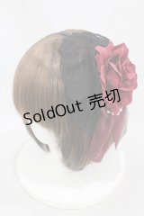 ATELIER PIERROT / 薔薇レースカチューシャ  黒×黒薔薇 H-25-01-12-1001-EL-AC-KB-ZH