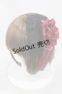 ATELIER PIERROT / 薔薇レースカチューシャ  黒×黒薔薇 H-25-01-12-1001-EL-AC-KB-ZH