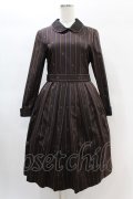 Jane Marple / Regimental stripeのコレットドレス  ブラウン H-25-01-12-1011-JM-OP-KB-ZT258