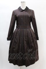 Jane Marple / Regimental stripeのコレットドレス  ブラウン H-25-01-12-1011-JM-OP-KB-ZT258