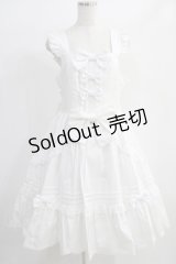 metamorphose / 【プラスサイズ】はしごレースピンタックリボンジャンパースカート プラスサイズ オフ H-25-01-12-006-ME-OP-NS-ZH