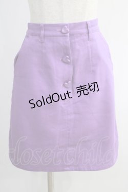 画像1: MILK / ハートボタンミニスカート  パープル H-25-01-13-034-ML-SK-KB-ZH