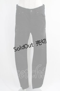 画像1: HYSTERIC GLAMOUR / WICKED STARプリントストレッチチノスリムパンツ 31 ブラック H-25-01-13-043-PU-PA-KB-ZH
