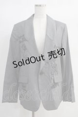 HYSTERIC GLAMOUR / DESTROY ALL MONSTERS/SCRATCH 1ツ釦ピークドラペルジャケット  グレー H-25-01-13-045-PU-JA-KB-ZH