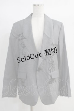 画像1: HYSTERIC GLAMOUR / DESTROY ALL MONSTERS/SCRATCH 1ツ釦ピークドラペルジャケット  グレー H-25-01-13-045-PU-JA-KB-ZH