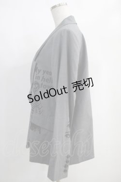 画像2: HYSTERIC GLAMOUR / DESTROY ALL MONSTERS/SCRATCH 1ツ釦ピークドラペルジャケット  グレー H-25-01-13-045-PU-JA-KB-ZH