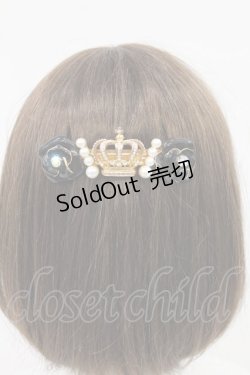 画像2: JESUS DIAMANTE / スペシャルローズ王冠バレッタ  ブラック H-25-01-13-1039-JE-AC-NS-ZH