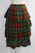 Jane Marple / Wool tartan dirndl skirt  グリーン H-25-01-13-015-JM-SK-KB-ZT207