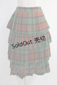 Jane Marple / Wool tartan dirndl skirt  グリーン H-25-01-13-015-JM-SK-KB-ZT207