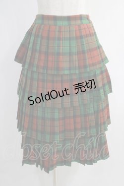 画像1: Jane Marple / Wool tartan dirndl skirt  グリーン H-25-01-13-015-JM-SK-KB-ZT207