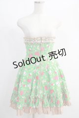 危機裸裸商店 / 子猫とチェックのフリルコルセットスカート  グリーン H-25-01-13-020-GO-SK-KB-ZH